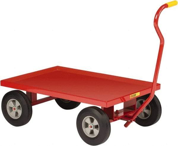 Little Giant - 1,200 Lb Capacity Steel Wagon Truck - Steel Deck, 24" OAW, 36" Platform Length x 11-3/4" Platform Height, Solid Rubber Casters - Caliber Tooling