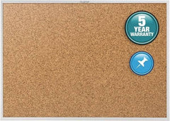 Quartet - 24" Wide x 18" High Open Cork Bulletin Board - Natural (Color) - Caliber Tooling