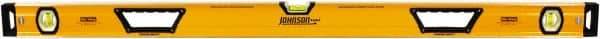 Johnson Level & Tool - 48" Long 3 Vial Box Beam Level - Aluminum, Yellow, 2 Plumb & 1 Level Vials - Caliber Tooling