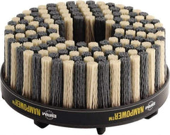 Brush Research Mfg. - 6" 120 Grit Ceramic/Silicon Carbide Tapered Disc Brush - Medium Grade, CNC Adapter Connector, 0.71" Trim Length, 7/8" Arbor Hole - Caliber Tooling