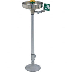 Haws - 15" Wide x 38" High, Pedestal Mount, Stainless Steel Bowl, Eye & Face Wash Station - 11" Inlet, 3.7 GPM Flow Rate - Caliber Tooling