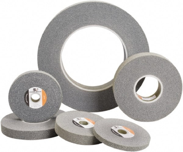 Standard Abrasives - 6" Diam, 1/2" Face Width, 1" Center Hole, Fine Grade, Silicon Carbide Deburring Wheel - Caliber Tooling