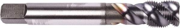 Union Butterfield - M14x2.00 Metric Coarse 3 Flute 6H Modified Bottoming Spiral Flute Tap - Powdered Metal, TiCN Finish, 110mm OAL, Right Hand Flute, Right Hand Thread, Series 1679 - Exact Industrial Supply