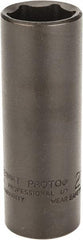 Proto - 1/2" Drive 21mm Deep Thin Wall Impact Socket - 6 Points, 3-1/2" OAL - Caliber Tooling