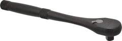 Proto - 1/2" Drive Pear Head Standard Ratchet - Black Oxide Finish, 10-1/2" OAL, 45 Gear Teeth, Standard Knurled Handle, Standard Head - Caliber Tooling