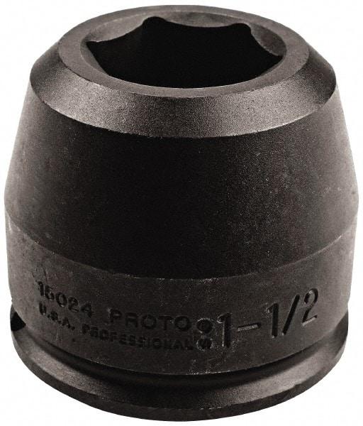 Proto - 1-1/2" Drive 1-3/4" Standard Impact Socket - 6 Points, 5-3/4" OAL - Caliber Tooling