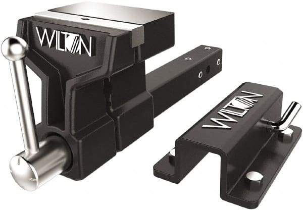 Wilton - 6" Jaw Width x 5-3/4" Jaw Opening Capacity, 5" Throat Depth, Bench & Pipe Combination Vise - 3/4 to 3" Pipe Capacity, Stationary Base, Bolt Down Attachment, Ductile Iron - Caliber Tooling