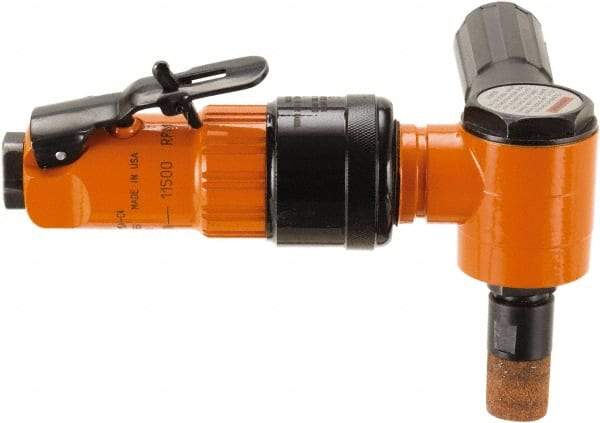 Dotco - 6mm Collet, Angle Handle, Air Angle Die Grinder - 25,000 RPM, Front Exhaust, 30 CFM, 0.6 hp, 90 psi, 6.3mm Inlet - Caliber Tooling