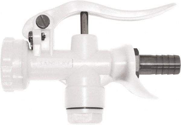 SANI-LAV - 3/4" Pipe, Insulated, Grade 5 Plastic Adjustable Spray Pattern Nozzle - White, 3/4" Hose Barb Connection, 12 Gal per min at 100 psi, 3/4 GHT, 3/4" Orifice Diam, For Use With Water - Caliber Tooling