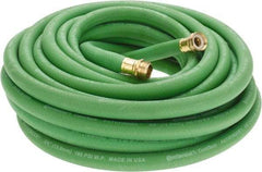 Continental ContiTech - 50' Long Garden Hose - 5/8" Diam, 3/4 GHT, Rubber, 100 psi, Green - Caliber Tooling