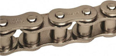 U.S. Tsubaki - 5/8" Pitch, ANSI 50, Single Strand Roller Chain - Chain No. 50NP, 7,050 Lb. Capacity, 10 Ft. Long, 0.4" Roller Diam, 3/8" Roller Width - Caliber Tooling