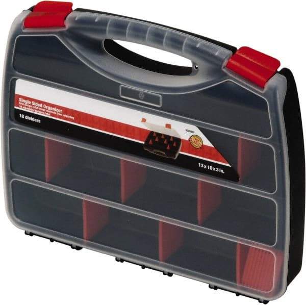 Quantum Storage - 13" Wide x 2" High x 10" Deep, Small Parts Organizer - Polypropylene Frame, 22 Compartments - Caliber Tooling