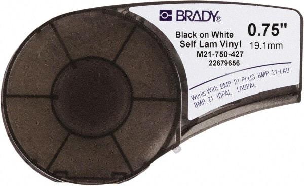 Brady - 3/4" Wide x 168" Long, Translucent & White Vinyl Tape - For BMP21 Plus Portable Label Printer, IDPAL Handheld Label Maker - Caliber Tooling