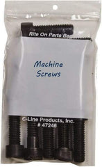 C-LINE - 4-3/4" Long x 9" Wide x 8-7/8" High, 0.002 mil Thick, Self Seal Antistatic Poly Bag - Clear & White - Caliber Tooling