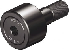 McGill - 1-5/8" Roller Diam x 7/8" Width, 5/8" Stud Diam x 1-1/2" Length, Stud Cam Follower with Hex - Steel, 3/4" Thread Length, 5/8-18 Thread, 2.41" OAL, 4,840 Lb Dynamic Cap, 5,640 Lb Static Cap - Caliber Tooling