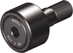 McGill - 1" Roller Diam x 5/8" Width, 7/16" Stud Diam x 1" Length, Sealed Self Lubricating Stud Cam Follower with Nonmetallic Bushing and Hex - Steel, 1/2" Thread Length, 7/16-20 Thread, 1.66" OAL - Caliber Tooling