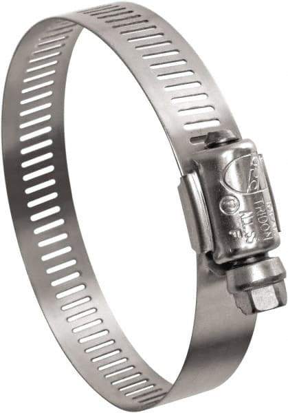 IDEAL TRIDON - SAE Size 24, 1 to 2" Diam, Stainless Steel Worm Drive Clamp - 1/2" Wide, Material Grade 201, Series Contractor - Caliber Tooling