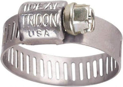 IDEAL TRIDON - SAE Size 4, 5/16 to 5/8" Diam, Stainless Steel Worm Drive Clamp - 5/16" Wide, Material Grade 301, Series Contractor - Caliber Tooling