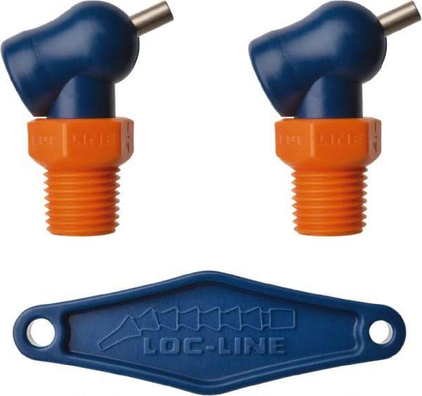 Loc-Line - 1/4" Hose Inside Diam x 1/16" Nozzle Diam, High-Pressure Coolant Hose Nozzle - NPT, for Use with Loc-Line Modular Hose System, 2 Pieces - Caliber Tooling