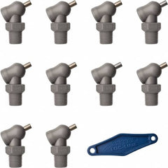 Loc-Line - 1/4" Hose Inside Diam x 5/32" Nozzle Diam, High-Pressure Coolant Hose Nozzle - NPT, for Use with Loc-Line Modular Hose System, 10 Pieces - Caliber Tooling