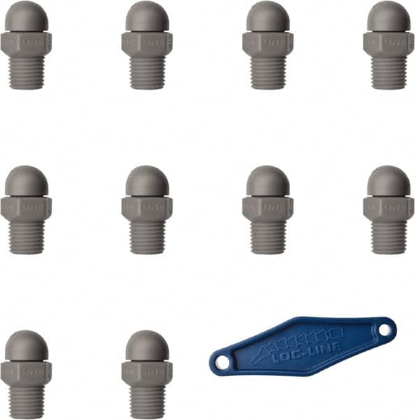 Loc-Line - 1/4" Hose Inside Diam, High-Pressure Coolant Hose Nozzle - NPT, for Use with Loc-Line Modular Hose System, 10 Pieces - Caliber Tooling