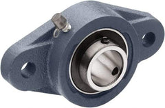 Tritan - 2-3/16" ID, 8.82" OAL x 2.3" OAH 2-Bolt Flange - 6,564 Lb Static Cap, 9,779 Lb Dyn Cap, 7.24" Btw Mnt Hole Ctrs, 0.71" Base-to-Ctr Ht, Cast Iron/Steel - Caliber Tooling