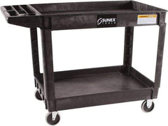 Sunex Tools - 500 Lb Capacity, 26" Wide x 46" Long x 33-1/2" High Standard Utility Cart - 2 Shelf, Plastic, Hard Rubber Casters - Caliber Tooling