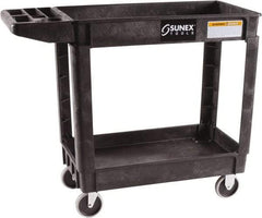 Sunex Tools - 500 Lb Capacity, 18" Wide x 41" Long x 33-1/2" High Standard Utility Cart - 2 Shelf, Plastic, Hard Rubber Casters - Caliber Tooling