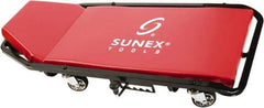 Sunex Tools - 300 Lb Capacity, 4 Wheel Creeper (with Adjustable Headrest) - Metal, 45-1/2" Long x 2-1/2" Overall Height x 19" Wide - Caliber Tooling