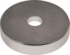 Mag-Mate - 1" Long x 1" Diam x 1/8" High, 1 Mounting Hole, 20 Poles, Ring Neodymium Rare Earth Holding Magnet - 16.6 Lb Average & 33.2 Lb Max Pull Force, 0.19 Mounting Hole, Through Hole Style, 180°F Max Operating Temp - Caliber Tooling