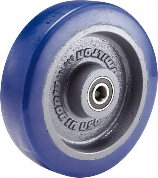 Hamilton - 8 Inch Diameter x 2 Inch Wide, Polyurethane Mold on to Cast Iron Center Caster Wheel - 2,700 Lb. Capacity, 3-1/4 Inch Hub Length, 3/4 Inch Axle Diameter, Sealed Precision Ball Bearing - Caliber Tooling