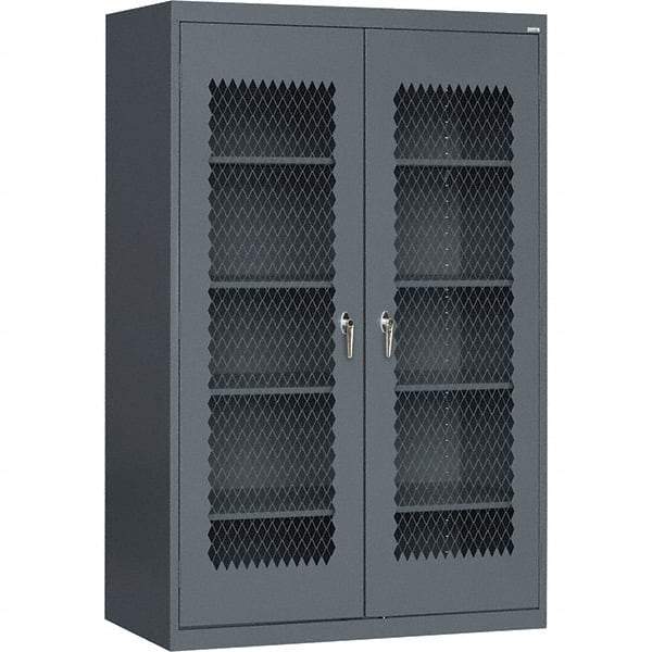 Sandusky Lee - 5 Shelf Visible Storage Cabinet - Steel, 36" Wide x 24" Deep x 72" High, Charcoal - Caliber Tooling