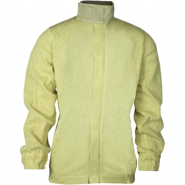 National Safety Apparel - Size 3XL Yellow Cut Resistant Long Sleeve Zipped Shirt - Exact Industrial Supply