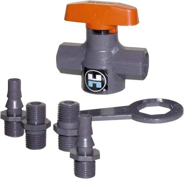 Hayward - 1/4" Pipe, 150 psi WOG Rating, PVC Stop Valve - T-Handle, FNPT x FNPT End Connections - Caliber Tooling