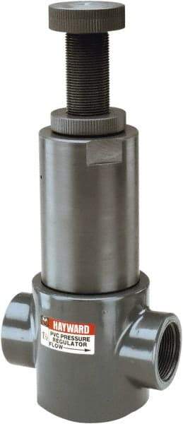 Hayward - 3/4" Pipe, Threaded Ends, PVC Pressure Regulating Valve - FPM Seal, 5 to 75 psi - Caliber Tooling