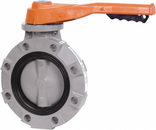 Hayward - 4" Pipe, Wafer Butterfly Valve - Lever Handle, ASTM D1784 Cell Class 23447 CPVC Body, FPM Seat, 150 WOG, CPVC Disc, Stainless Steel Stem - Caliber Tooling