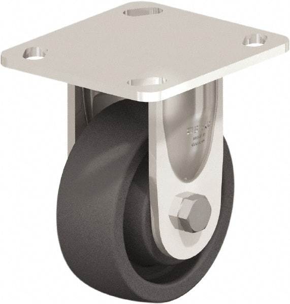 Rigid Top Plate Caster: Nylon, 4″ Wheel Dia, 1-7/16″ Wheel Width, 770 lb Capacity, 5-1/8″ OAH Nylon, 770 Lb Capacity, Ball Bearing, 4 x 4-1/2″ Plate