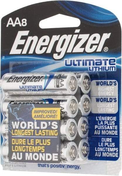 Energizer - Size AA, Lithium, 8 Pack, Photo Battery - 1.5 Volts, Button Tab Terminal, FR6, ANSI, IEC Regulated - Caliber Tooling