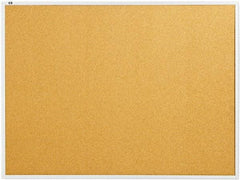 Quartet - 48" Wide x 36" High Open Cork Bulletin Board - Natural Cork over Fiberboard, Aluminum Frame - Caliber Tooling