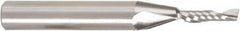 Amana Tool - 1/8" Cutting Diam x 1/2" Length of Cut, 1 Flute, Upcut Spiral Router Bit - Uncoated, Right Hand Cut, Solid Carbide, 2" OAL x 1/8" Shank Diam, 30° Helix Angle - Caliber Tooling