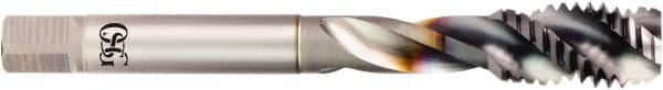 OSG - 5/8-18 UNF 3 Flute 3B Modified Bottoming Spiral Flute Tap - Powdered Metal, TiCN Finish, 100mm OAL, Right Hand Flute, Right Hand Thread, H3, Series 16505 - Caliber Tooling