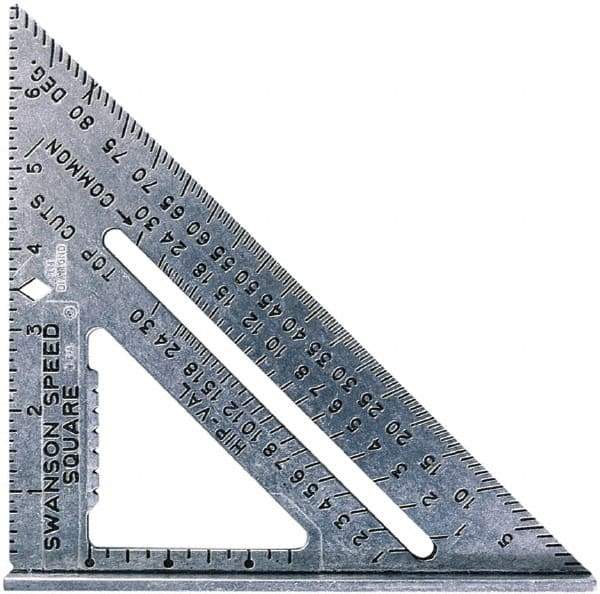 SAVAGE by SWANSON - 7" Blade Length x 7" Base Length, Aluminum Rafter Square - 1/8" Graduation - Caliber Tooling