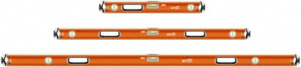 SAVAGE by SWANSON - 24" & 48" & 78" Long 3 Vial Box Beam Level - Aluminum, Orange - Caliber Tooling