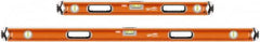 SAVAGE by SWANSON - 32" & 54" Long 3 Vial Box Beam Level - Aluminum, Orange - Caliber Tooling