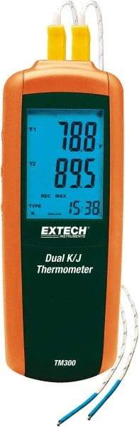 Extech - -328 to 2,501°F Digital Thermometer - LCD Display, K, J Thermocouple Sensor, AAA Battery Power - Caliber Tooling