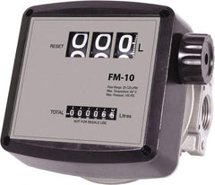 PRO-LUBE - 3/4" FNPT Port Nutating Disc Flowmeter - 150 Max psi, 5 to 32 GPM, Aluminum - Caliber Tooling