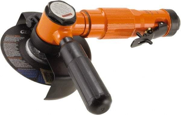 Dotco - 4" Wheel Diam, 11,500 RPM, Pneumatic Cutoff & Cutoff-Grinder Tool - Right Angle Handle, 1/4" Inlet - Caliber Tooling