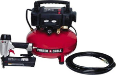 Porter-Cable - 0.80 HP, 2.6 SCFM at 90 psi CFM Pancake Nailer Combo Kit - 6 Gallon Tank, 10 Amp, 150 Max psi, 120V - Caliber Tooling