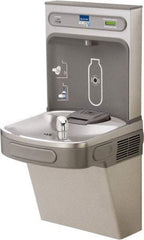 ELKAY - 8 GPH Cooling Capacity Barrier Free Wall Mounted Water Cooler & Fountain - Bottle Filling, 20 to 105 psi, 0.20 hp, Stainless Steel - Caliber Tooling