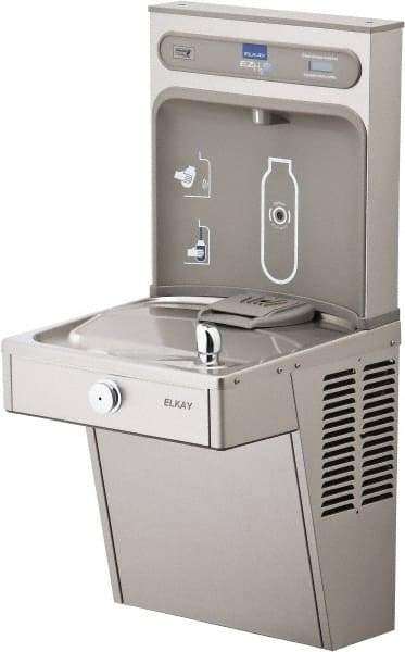 ELKAY - 8 GPH Cooling Capacity Barrier Free Wall Mounted Water Cooler & Fountain - Bottle Filling, 20 to 105 psi, 0.20 hp, Stainless Steel - Caliber Tooling